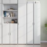 Wooden Highboard White 40x42.5x185cm