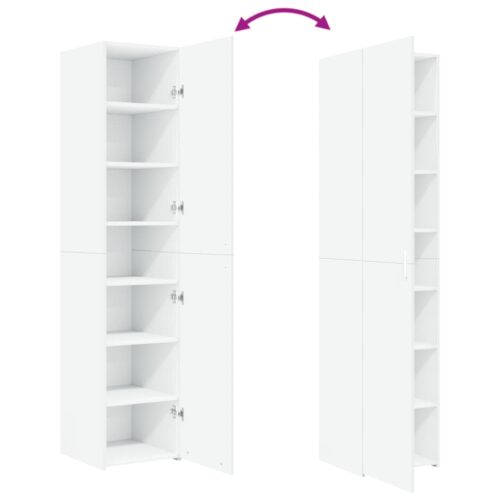 Wooden Highboard White 40x42.5x185cm - Image 7