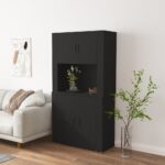 Wooden Highboard Black