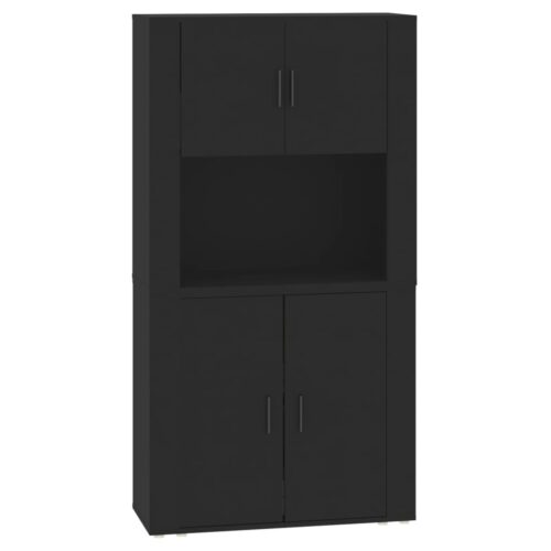 Wooden Highboard Black - Image 2