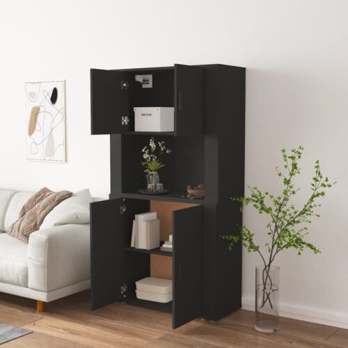 Wooden Highboard Black - Image 3