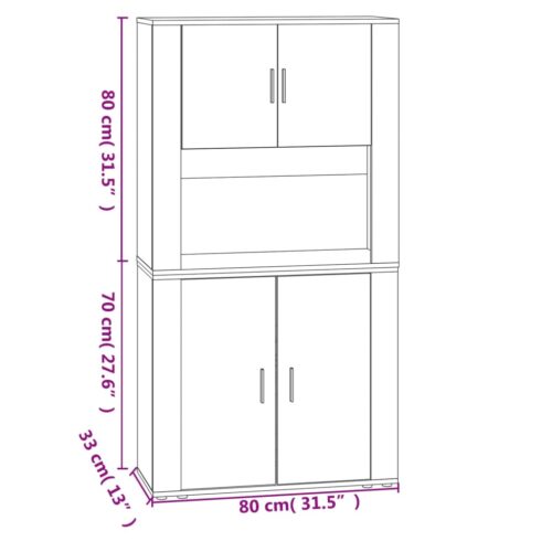 Wooden Highboard Black - Image 12