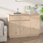 Sideboard 110x34x75cm Solid Pine Wood