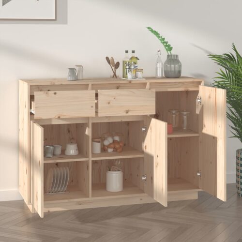 Sideboard 110x34x75cm Solid Pine Wood - Image 7