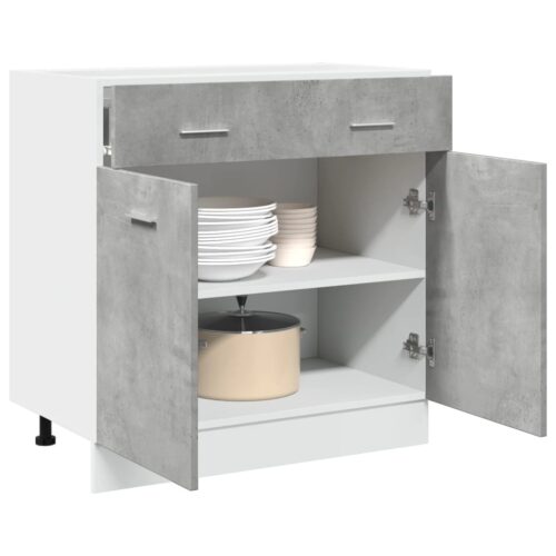 Wooden Drawer Bottom Cabinet Lyon Concrete Grey 80x46x81.5cm
