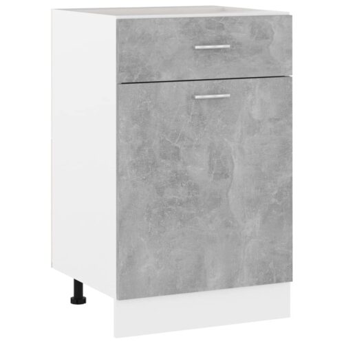 Wooden Drawer Bottom Cabinet Lyon Concrete Grey 50x46x81.5cm