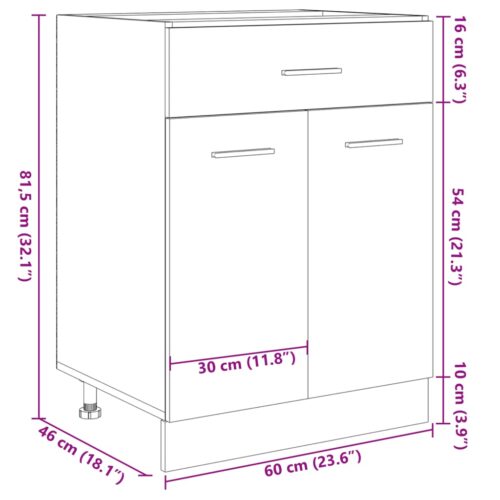 Wooden Drawer Bottom Cabinet Lyon Sonoma Oak 60x46x81.5cm - Image 12