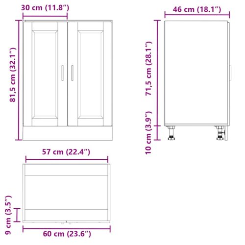 Wooden Kitchen Base Cabinet Porto White - Image 11