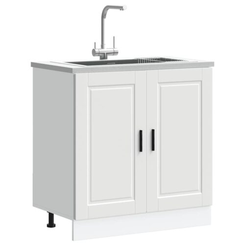 Wooden Sink Base Cabinet  Porto White 80x46x81.5cm Engineered Wood - Image 13