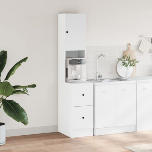 Wooden Kitchen Cabinet White 35x50x180cm - Image 3