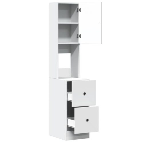 Wooden Kitchen Cabinet White 35x50x180cm - Image 7
