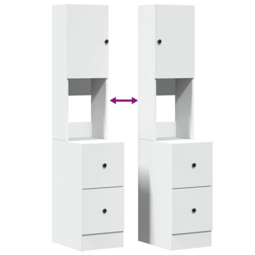 Wooden Kitchen Cabinet White 35x50x180cm - Image 8