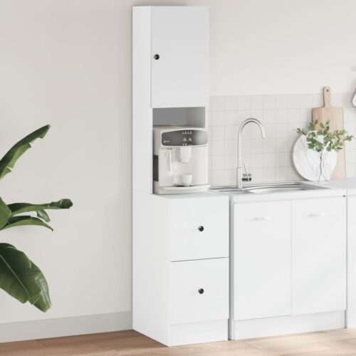 Wooden Kitchen Cabinet White 35x50x180cm - Image 13