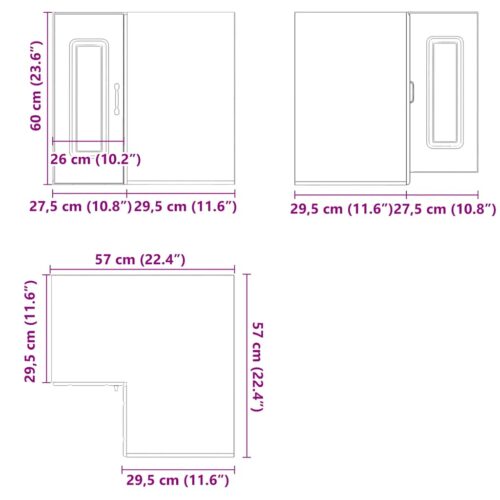 Wooden Kitchen Wall Corner Cabinet Kalmar White - Image 11
