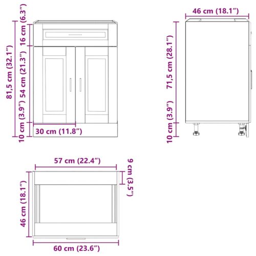Wooden Kitchen Base Cabinet Porto White - Image 11