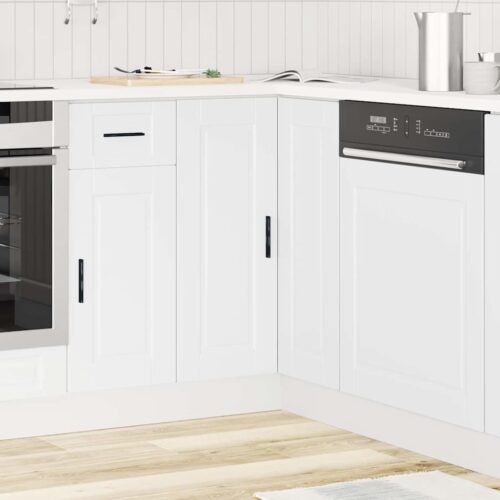 Wooden Kitchen Corner Base Cabinet Porto White - Image 3