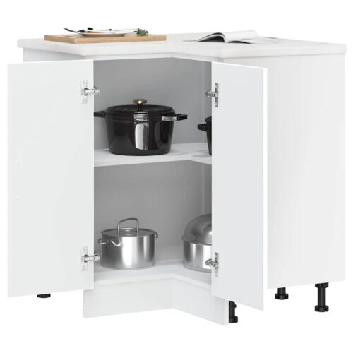Wooden Kitchen Corner Base Cabinet Porto White - Image 4