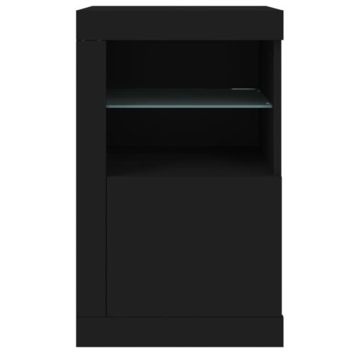 Wooden Side Cabinets with LED Lights 2pcs Black - Image 8