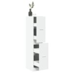 Wooden Apothecary Cabinet White 30x41x144.5cm