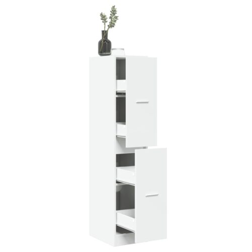 Wooden Apothecary Cabinet White 30x41x144.5cm
