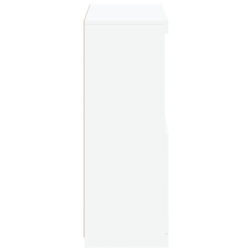 Wooden Side Cabinet with LED Lights White - Image 8