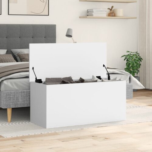 Wooden Storage Box White 100x42x46cm - Image 3