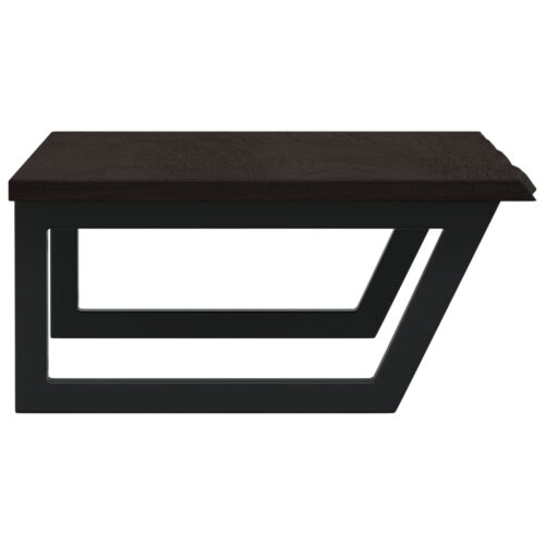 Basin Shelf Wall Mounted Steel Solid Wood Oak - Image 5