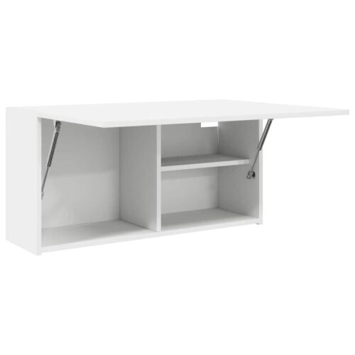 Wooden Bathroom Wall Cabinet White 80x25x40cm - Image 5