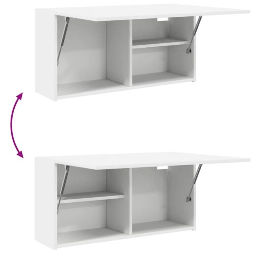 Wooden Bathroom Wall Cabinet White 80x25x40cm - Image 8