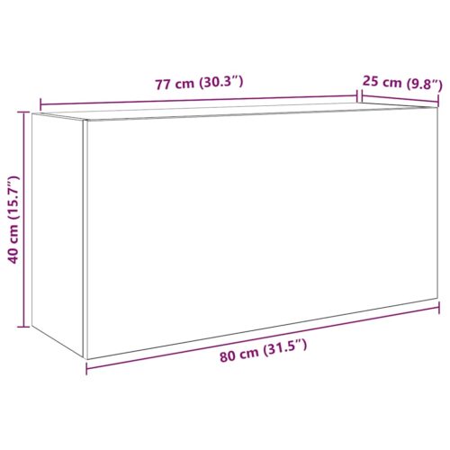 Wooden Bathroom Wall Cabinet White 80x25x40cm - Image 11