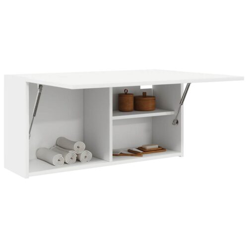 Wooden Bathroom Wall Cabinet White 80x25x40cm - Image 12