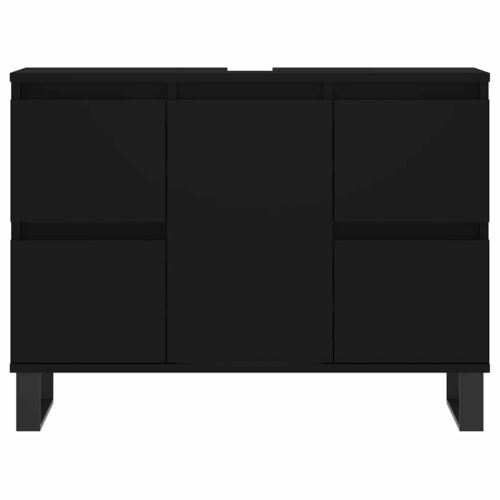 Wooden Bathroom Vanity Cabinet Basin Sink Storage Shelf Stand Unit Black 80x33x60cm - Image 5