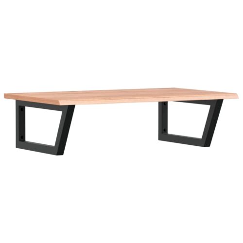 Basin Shelf Wall Mounted Steel Solid Wood Oak - Image 2