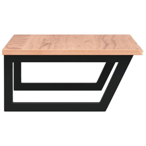 Basin Shelf Wall Mounted Steel Solid Wood Oak - Image 5