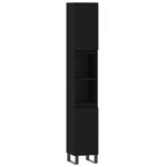 Wooden Bathroom Cabinet Vanity Storage Rack Shelf Cupboard Stand Black 30x30x190cm