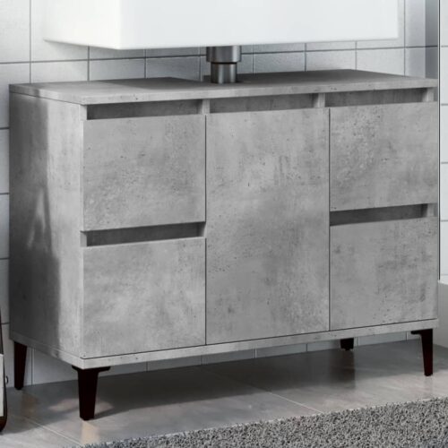 Wooden Bathroom Vanity Cabinet Basin Sink Storage Shelf Unit Grey 80x33x60cm