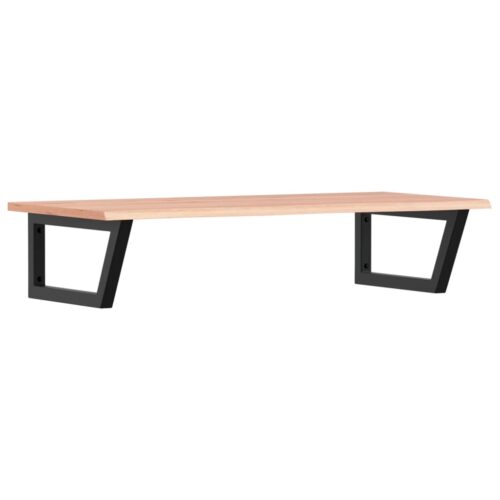 Basin Shelf Wall Mounted Steel Solid Wood Oak - Image 2