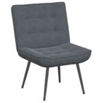 Velvet Fabric Lounge Chair Living Nursery Bedroom Retro Sofa Accent Dark Grey