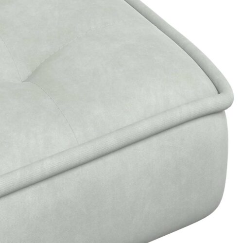 Velvet Lounge Chair Ottoman Set Living Bedroom Foot Stool Accent Sofa Light Grey - Image 9