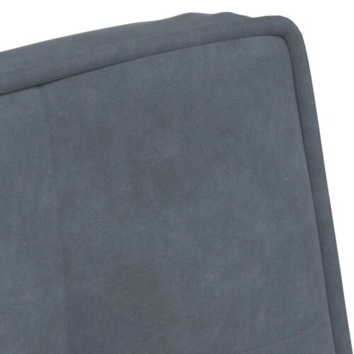 Velvet Lounge Chair Ottoman Set Living Bedroom Foot Stool Accent Sofa Dark Grey - Image 8