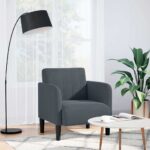 Sofa Chair with Armrests Dark Grey 54cm Velvet