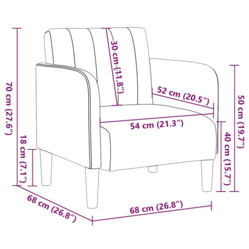Sofa Chair with Armrests Dark Grey 54cm Velvet - Image 8