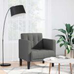 Sofa Chair with Armrests Dark Grey 53cm Fabric