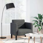 Sofa Chair with Armrests Dark Grey 54cm Corduroy Fabric