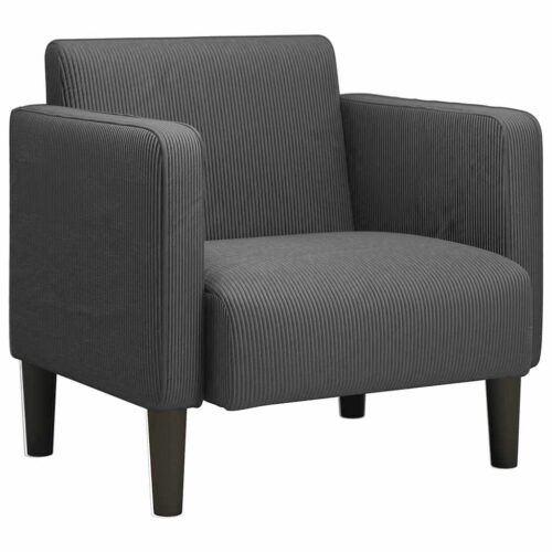Sofa Chair with Armrests Dark Grey 54cm Corduroy Fabric - Image 2