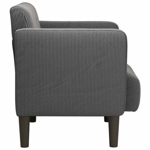 Sofa Chair with Armrests Dark Grey 54cm Corduroy Fabric - Image 4