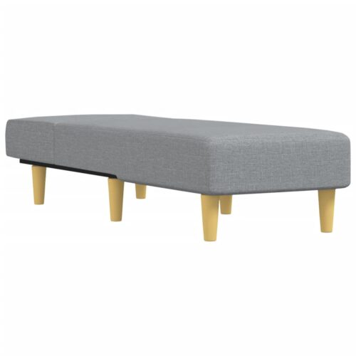 Chaise Longue Light Grey Fabric - Image 3