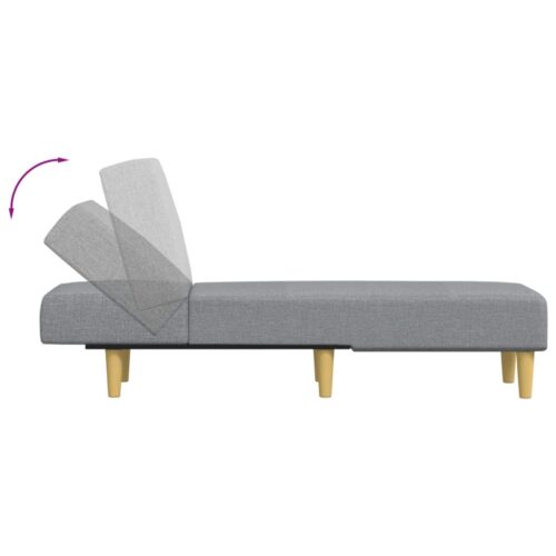 Chaise Longue Light Grey Fabric - Image 6