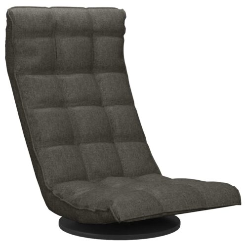 Swivel Floor Chair Dark Grey Fabric - Image 2
