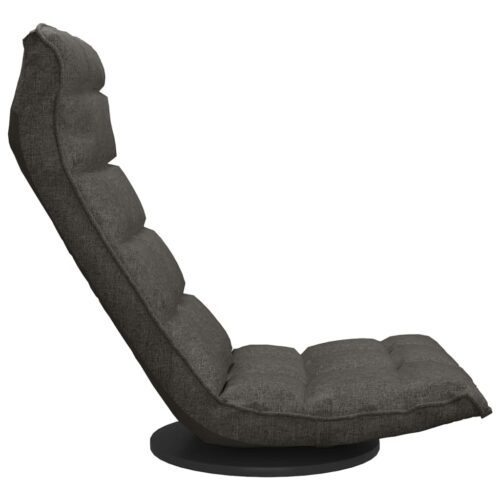 Swivel Floor Chair Dark Grey Fabric - Image 4
